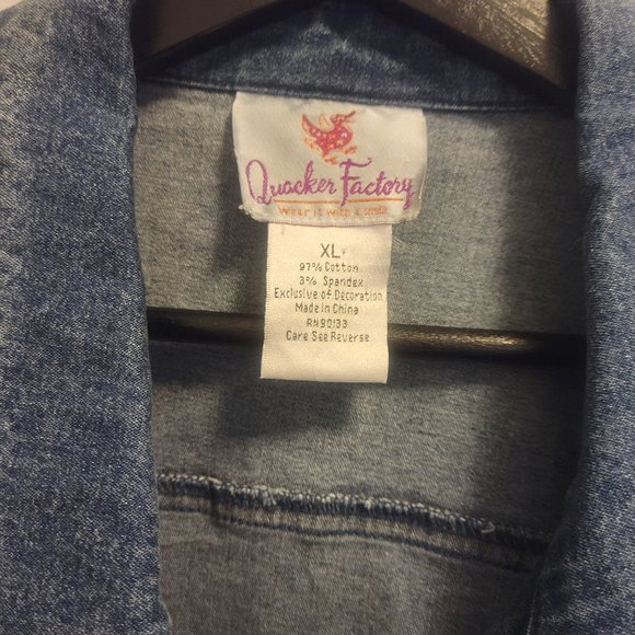 RARE!! Quacker factory moon and stars denim jacket - Picture 3 of 8
